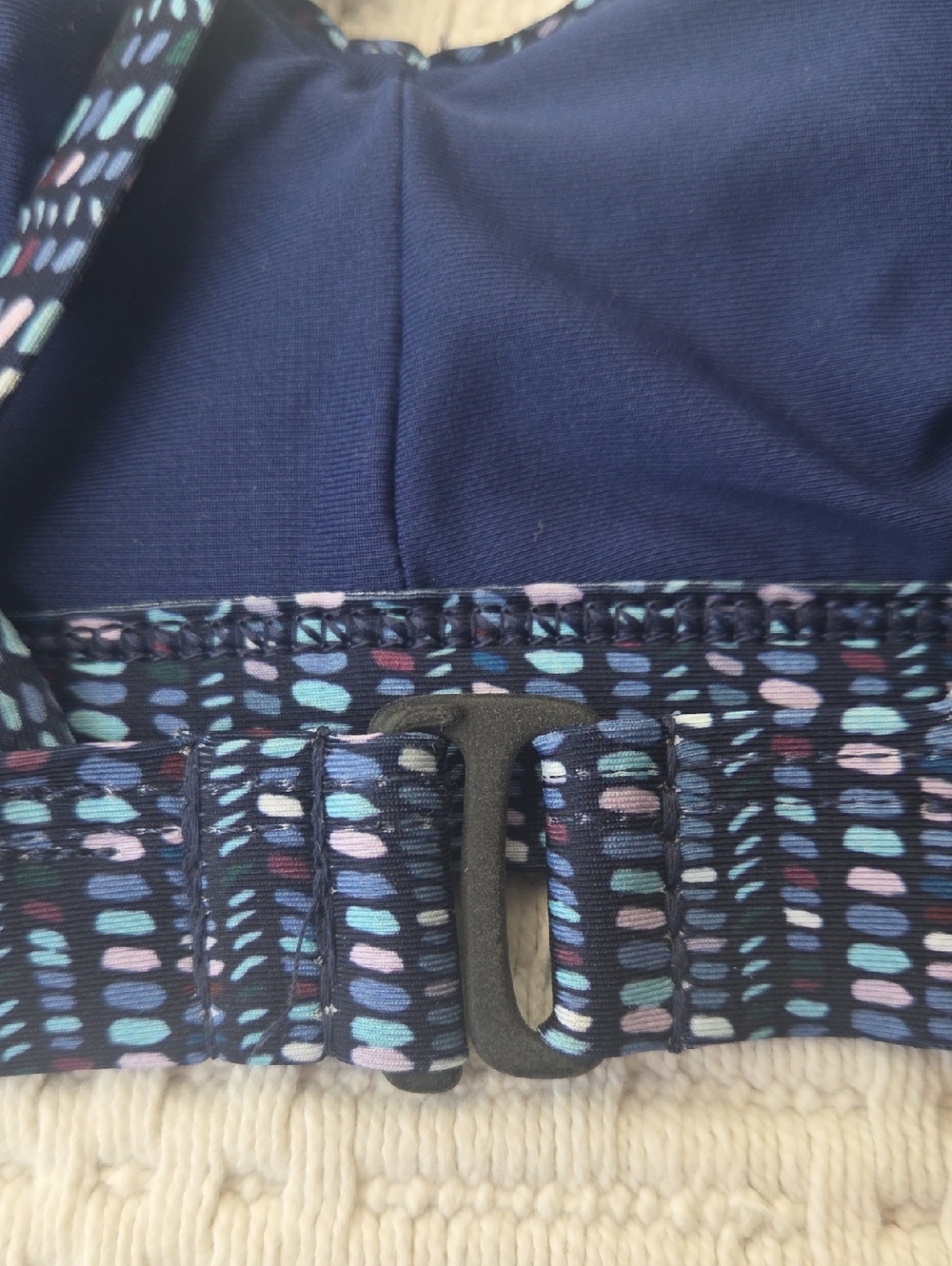 Title Nine Siren Bikini Top In Marquesas Navy & Black Print - Medium - Picture 5 of 10